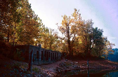 Foundation of Oklahoma Row, Monte Ne, AR.  The basement contained servants' quarters.